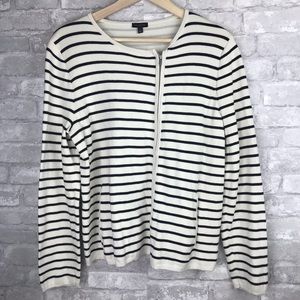 Talbots | Striped Knit Cardigan with Zipper